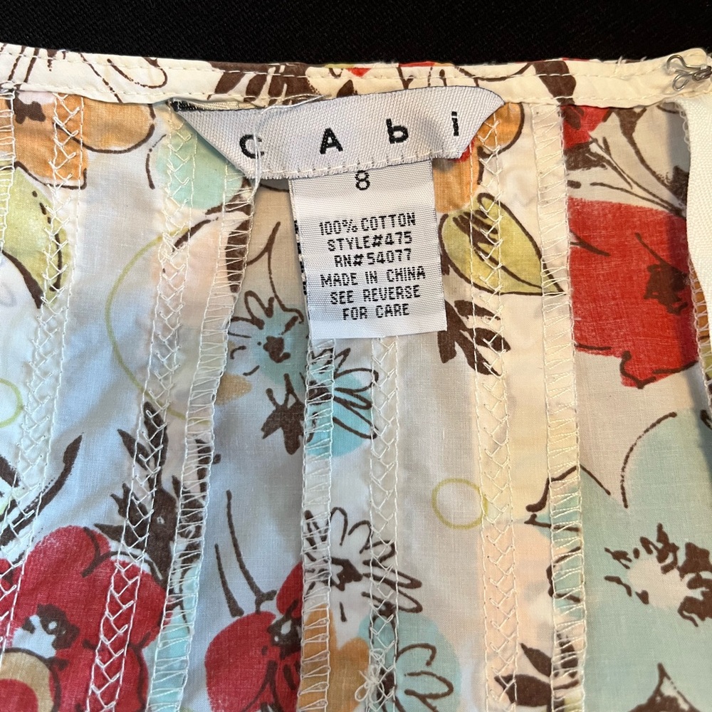 CAbi A-Line Skirt - Red, Blue, Oramge Floral